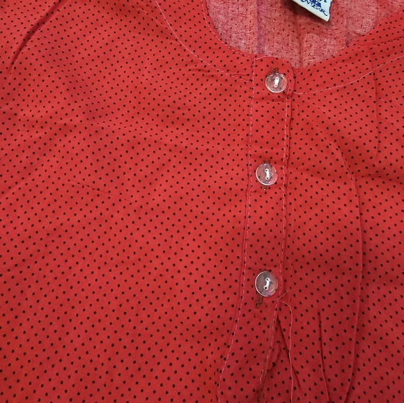 Ethnic Maxi Dress | Women's Dress | Red, Black Polka Dot | New, never worn - Picture 2 of 3